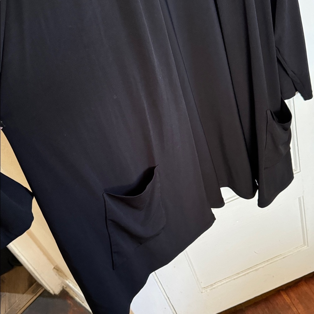 Susan Graver Black Open-front Cardigan size 3X - Picture 4 of 6
